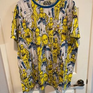 Star Wars C-3PO & R2-D2 Allover Short Sleeve Tee - Yellow/Blue